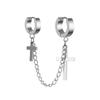Titanium Steel Tassel Cross Dangle Earrings Women Ear Clip Korean Stud Earrings Men Ear Cuff