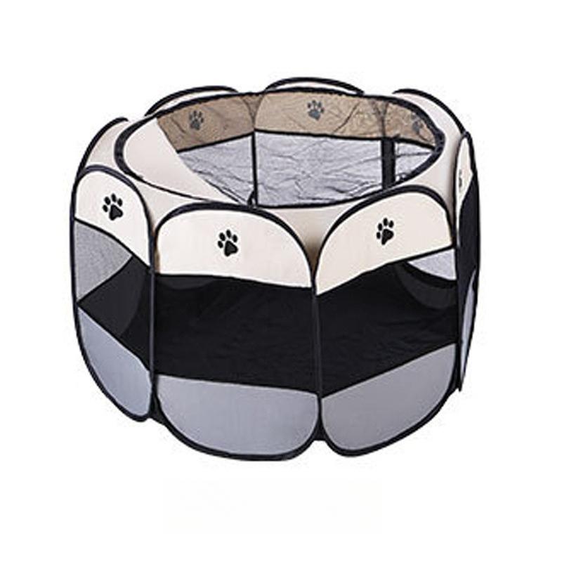 Foldable Octagonal Pet Tent Enclosed Cat Birthing Box Playpen Dog Crate Portable Essential (black,M) чёрный