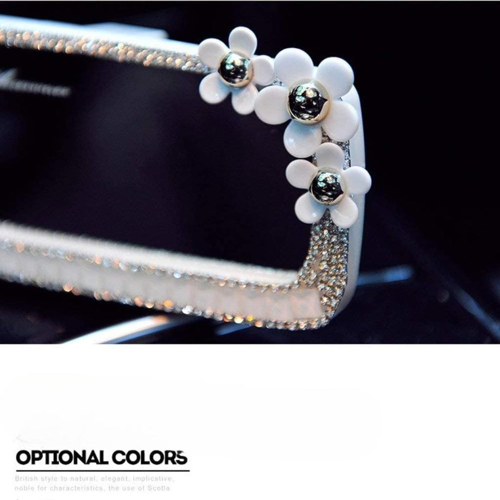 Luxury Car Rearview Mirror, Interior Rearview Mirror, Easy to Dress Up, Stylish Interior Mirror, Makes a Great Gift (Daisy)