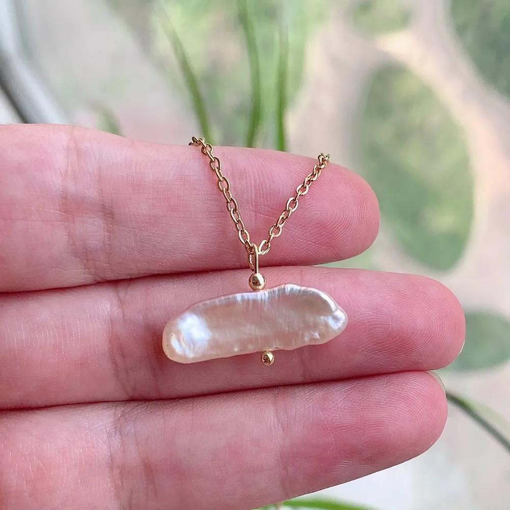 Real Natural Freshwater Pearl Necklace for Women Irregular Round Square Coin Stick Drop Baroque Pearl Pendant Necklace Choker