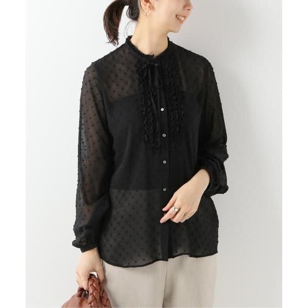 IENA Willow Dot Frill Blouse BLACK