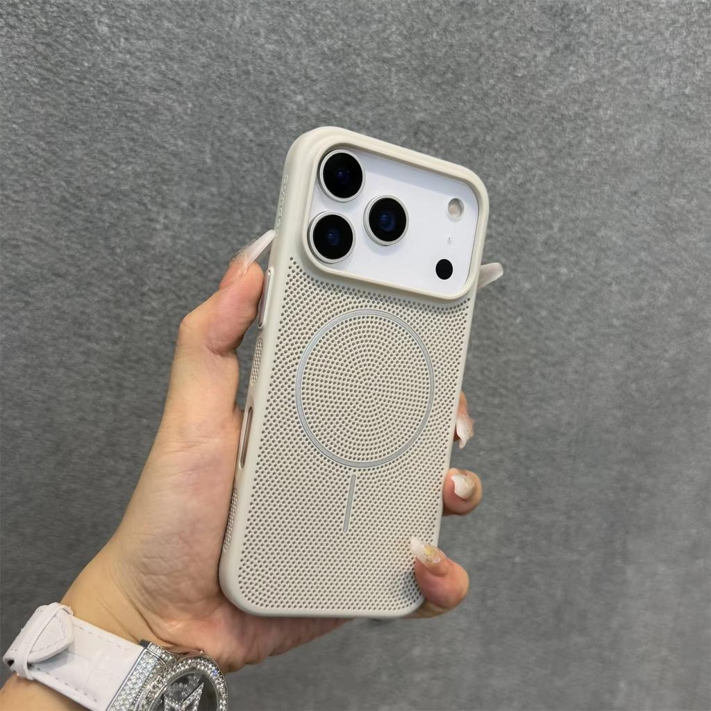 Heat Dissipation Ventilation Phone Case For iPhone 17 Pro Max Air 14 15 Plus 11 12 13 16 Pro For Magsafe Wireless Charger Cover