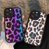 Leopard Print Phone Case Hard Leather For IPhone 16 15 14 13 12 Mini 11 14 Pro Max Xs X Xr 7 8 Plus Fundas