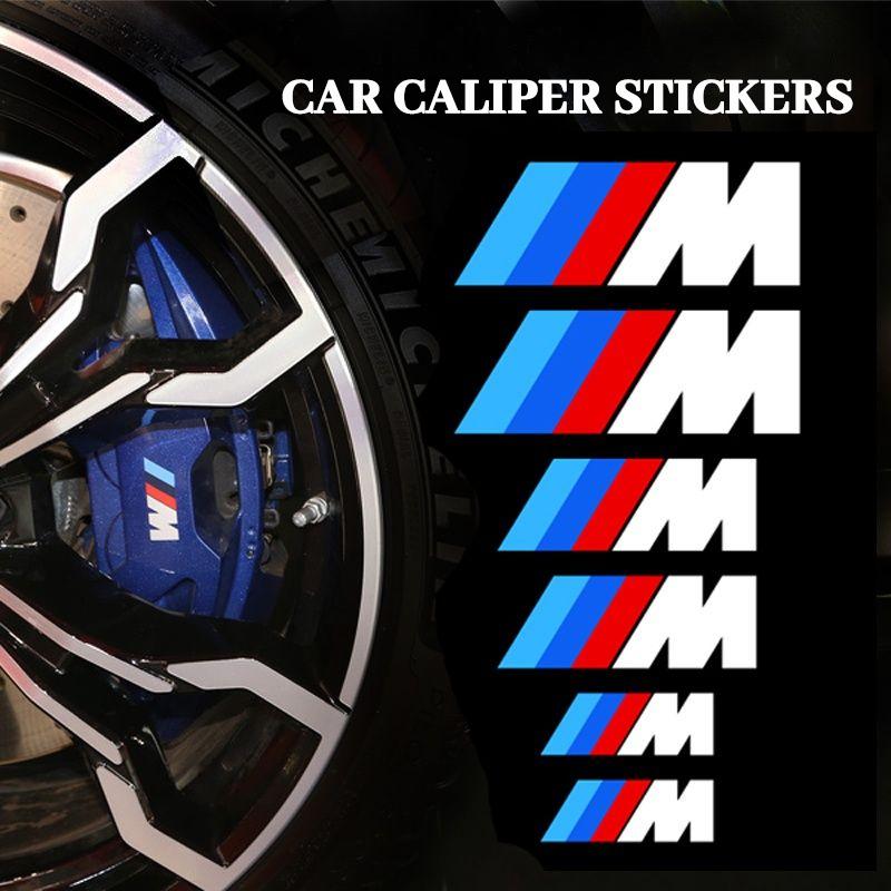 BBKQ7 6pcs Vinyl Car Caliper Stickers for BMW E93 F10 F20 F30 F40 F15 F25 F26 F31 F49 F86 M3 M5 X3 G20 G30 Auto Wheel Brake Decals