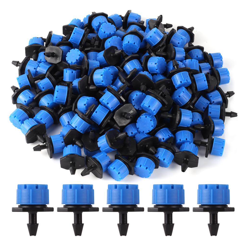 100Pcs Adjustable 4/7mm Micro Nozzles 8 Hole Dripper Emitter Watering Sprinkler Anti-Clogging For Flower Vegetable Irrigation