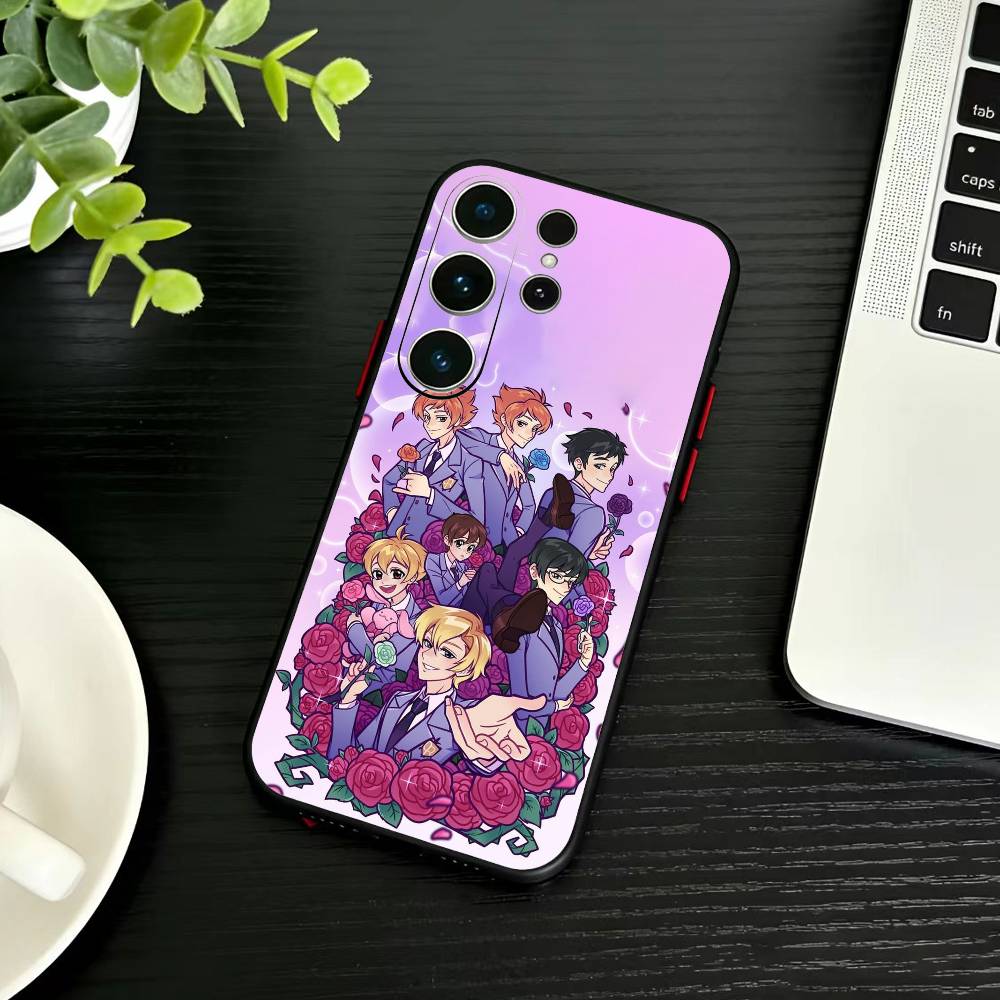 Ouran High School Host Club Handyhülle für Samsung S26, S25, S24, S23, S22, S30, S21, Ultra, Plus, FE 5G, schwarze Softcover-Hülle