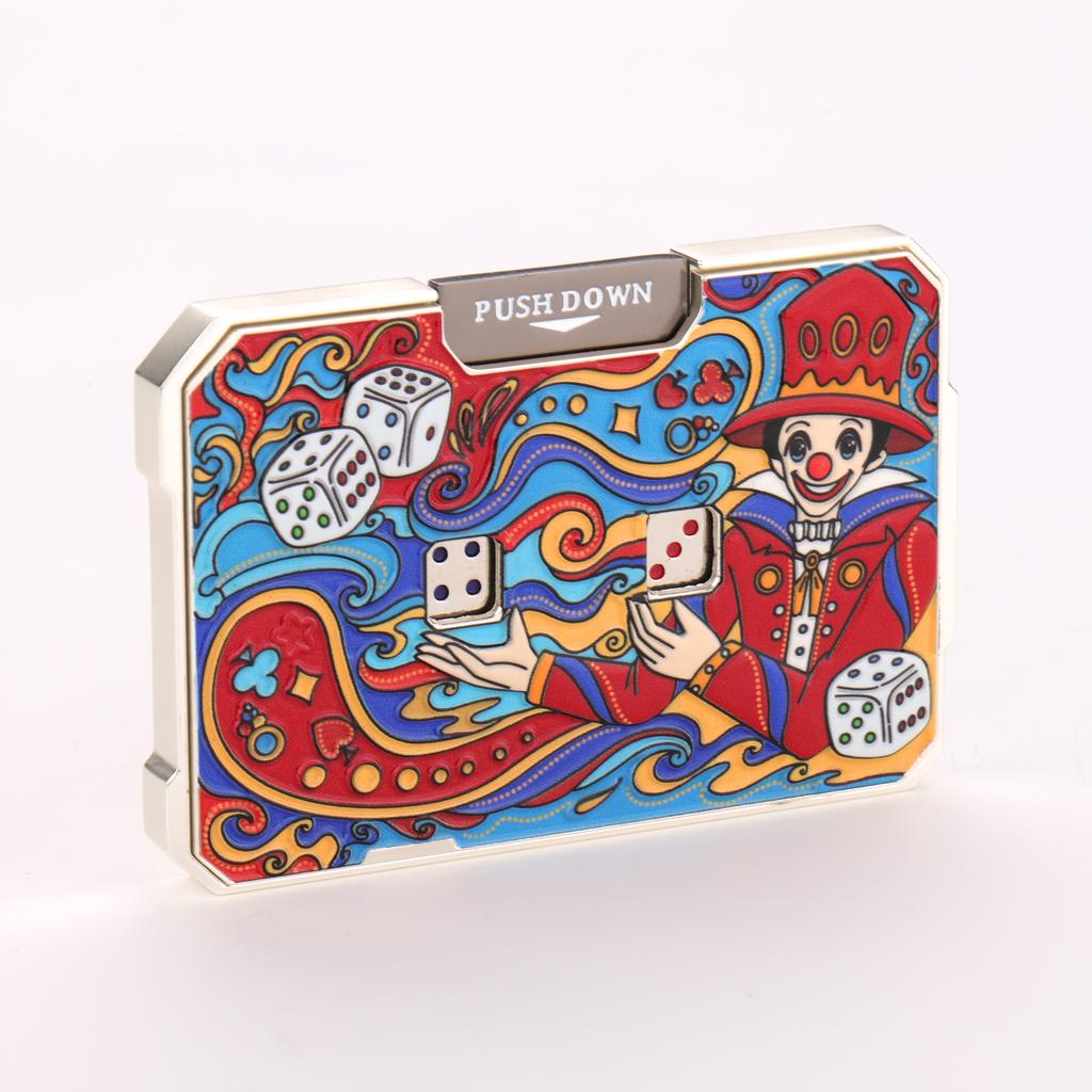 Metal Dice Theme Press Rotating Fidget Roller Spinner EDC Office Desk Stress Relief Toy Party Game Portable Relieve Tool