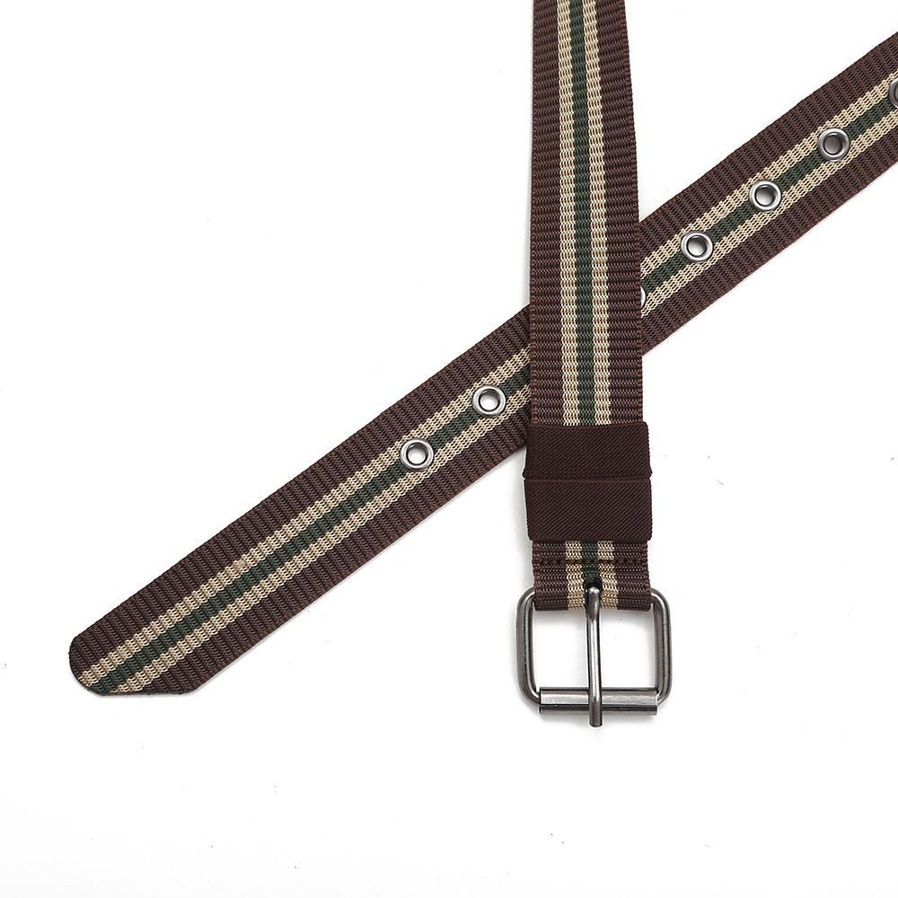 Nylon Striped Men s Military Training & Casual Leather Belt with Pin Buckle