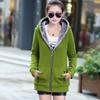 Women Fashion Casual Thicken Warmer Hoodie Solid Coat Outerwear Jacket
