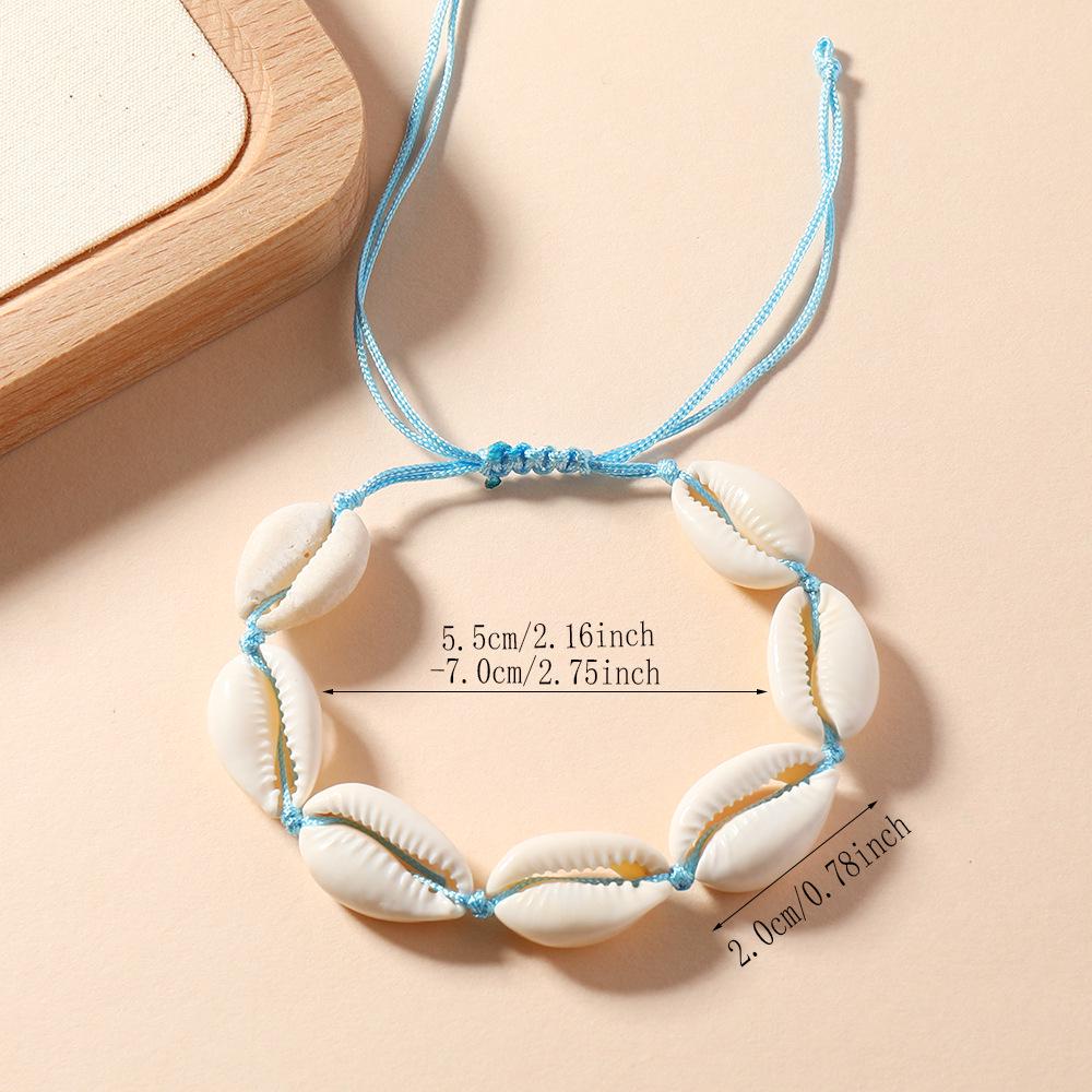 Bohemian Beach Seashell Anklet – Simple Handmade Woven Bracelet