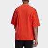 Adidas Solid Color Logo Casual Crew Neck Short Sleeve T-Shirt Unisex Tops Semi-Fluorescent-Red H61131