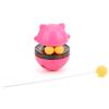 Plastic Pet Fun Tumbler Feeder Leaking Food Ball Educational Interactive Toy for Cats DogsCarmine