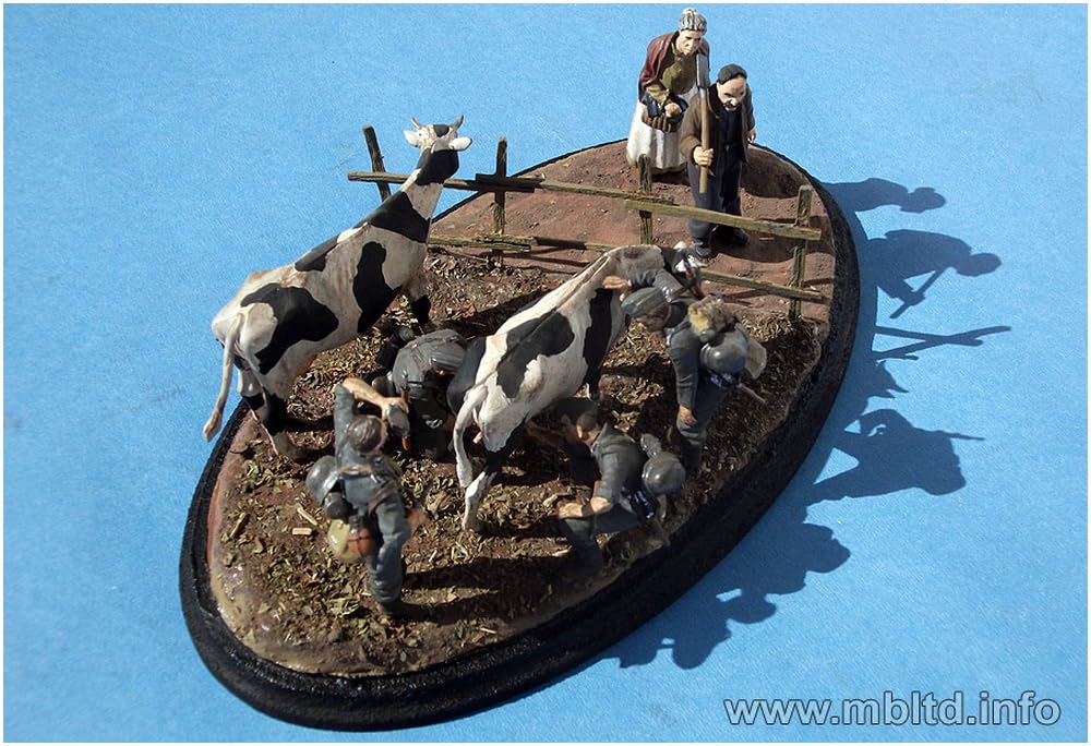 Master Box Livestock 2 Cows and 1 Plastic MB35066 1/35 Set, Goat, Model,