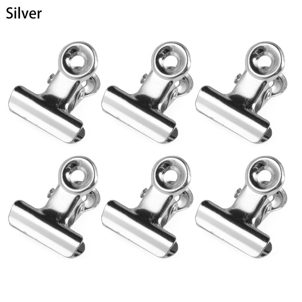 6Pcs Metal Kitchen Food Sealing Bag Clips Letter Paper Photo File Clamps School Office Calendar Binder Clip Household Accessorie