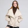 Quality goose down jacket women's short loose large size thickened warm large lapel design jacket