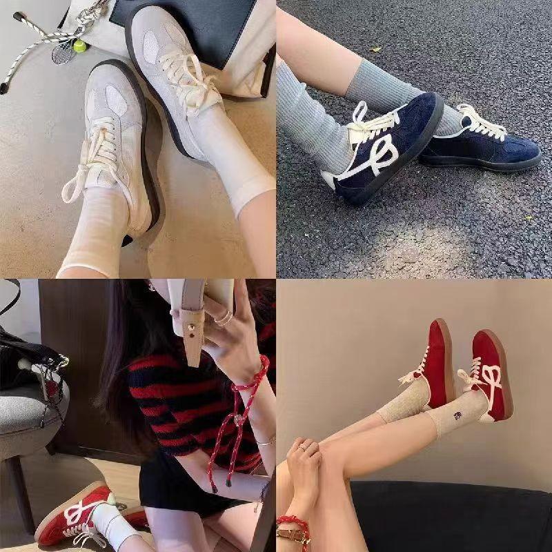 Flats Women Suede Sport Shoes Casual Walking Fashion Sneakers 2024 Spring New Lace-up Running Cozy Hiking Shoes Zapatos Femme