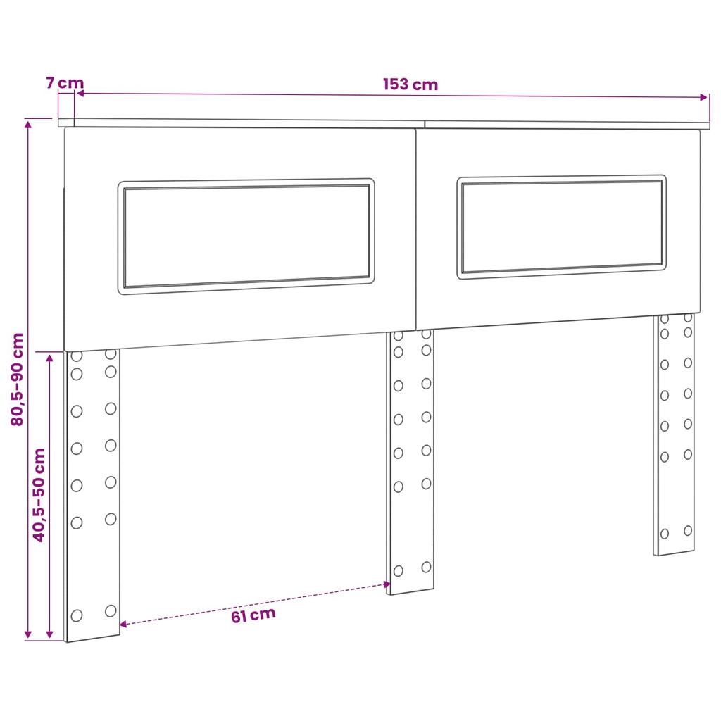 Headboard in Black Oak Look Made of Wood Based Material