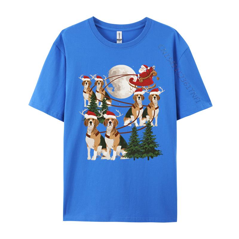 Green And White Graphic T Shirt Beagle Reindeer Christmas Dog Riding Tshirt Black Tops Shirt Fitted Cotton Student T Shirts