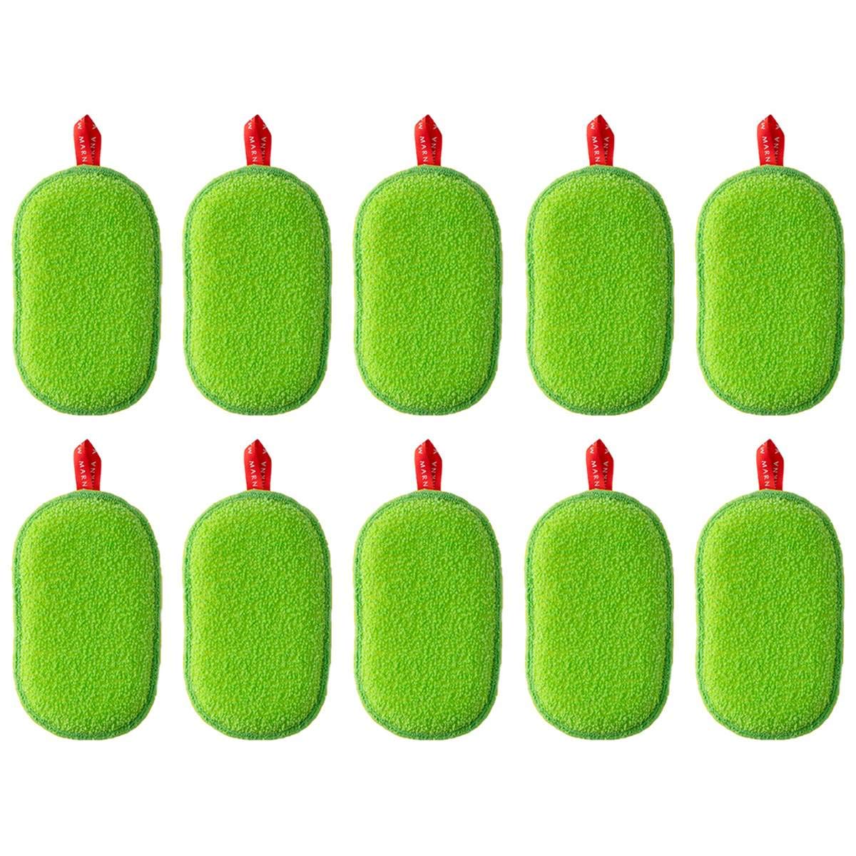 Myrna губка Для мытья посуды Зеленая K005 Набор из 10 штук полезно!