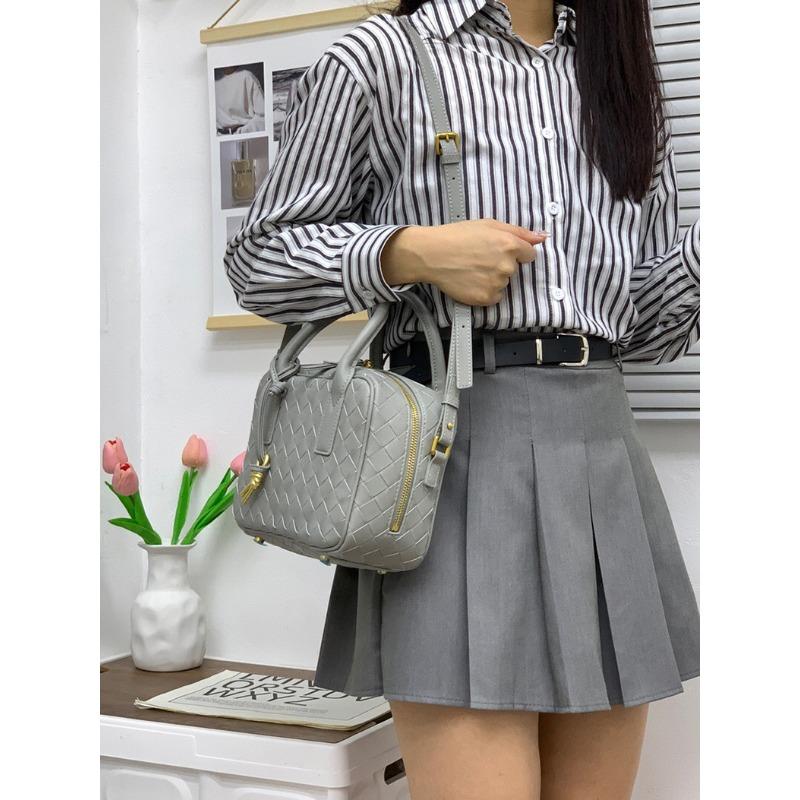 Νέα μικρή τετράγωνη τσάντα-κουτί χειροποίητη, γυναικεία τσάντα γνήσιο δέρμα, φορητή τσάντα ώμου messenger, τσάντα BD για μετακίνηση.