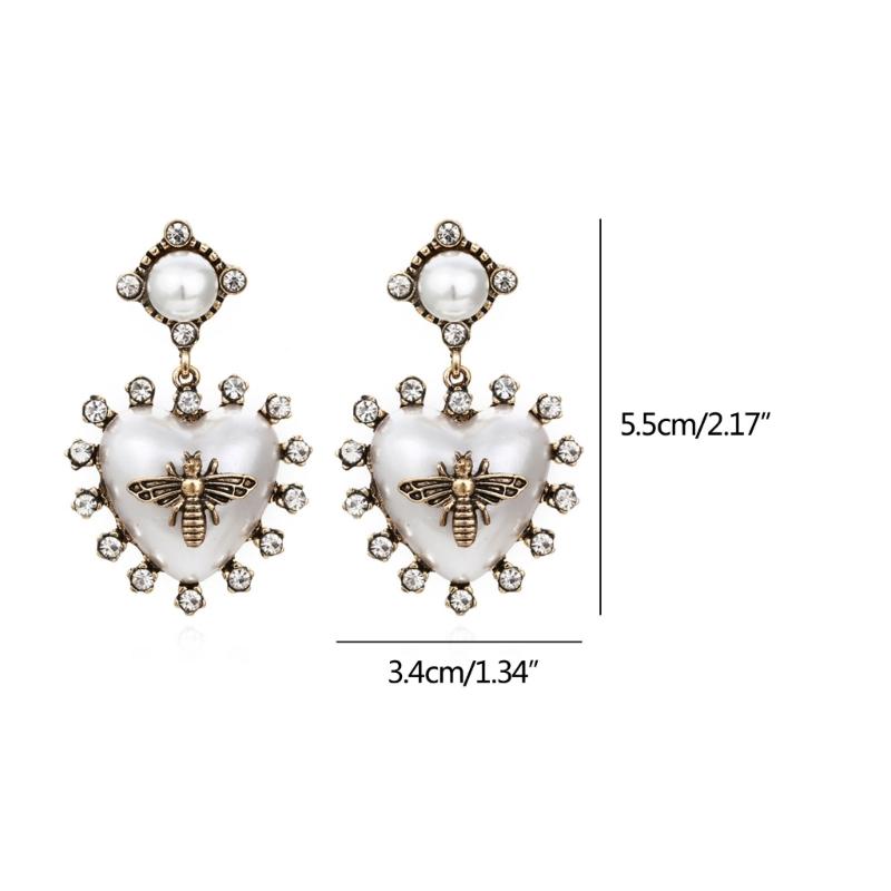 Heart Baroque Freshwater Pearl Pendant Earrings For Women Hyperbole Personality Animal Bee Earrings Party Jewelry