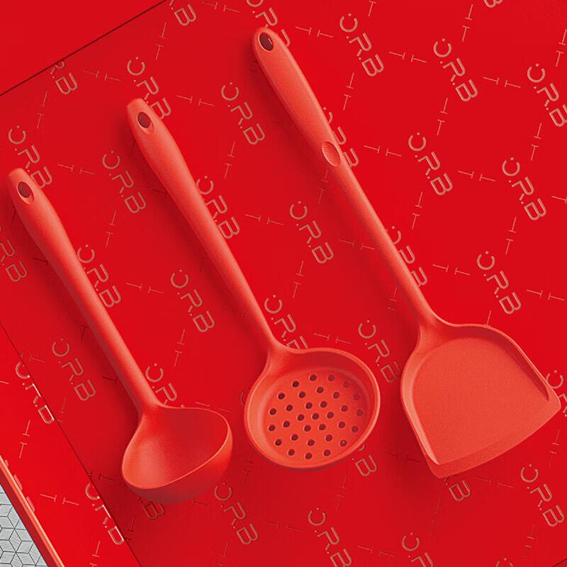 ORB Oriental Red Silicone Spatula & Spoon Set