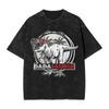Papasaurus  Washed TShirt Mens  Vintage Casual TShirts Summer Crew Neck Novelty Tee Shirt Simple Oversized Clothing