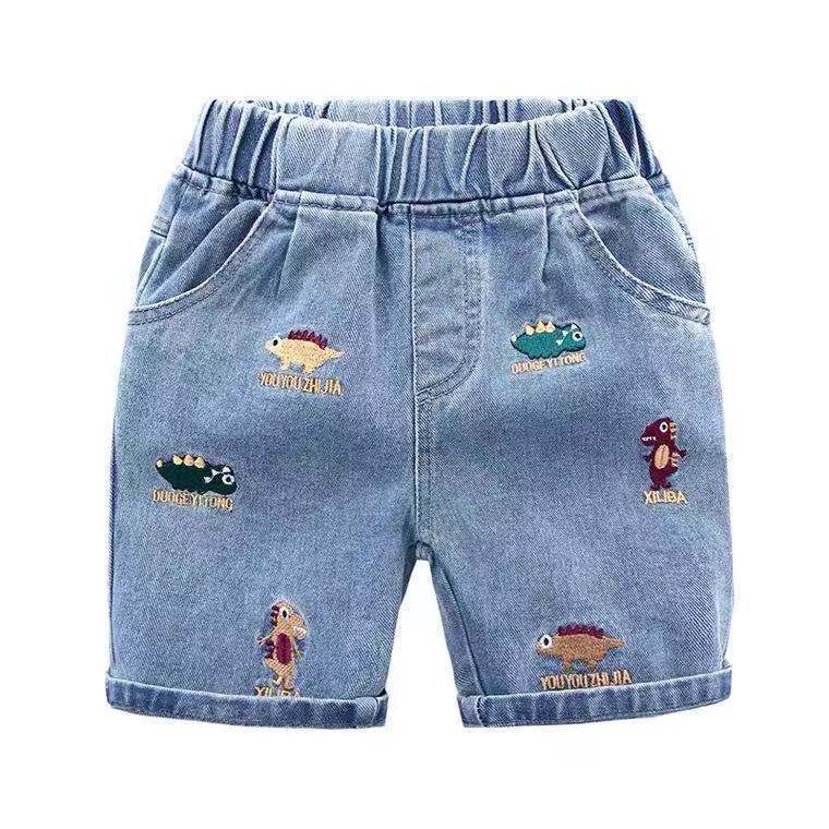 Neue Süße Dinosaurier Sommer Jungen Denim Mittellange Shorts