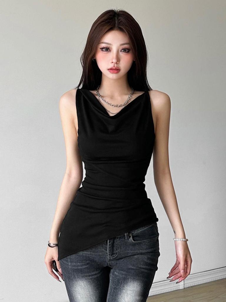 2025 Trendy Women's One-Shoulder Clavicle T-shirt - Versatile Summer Top