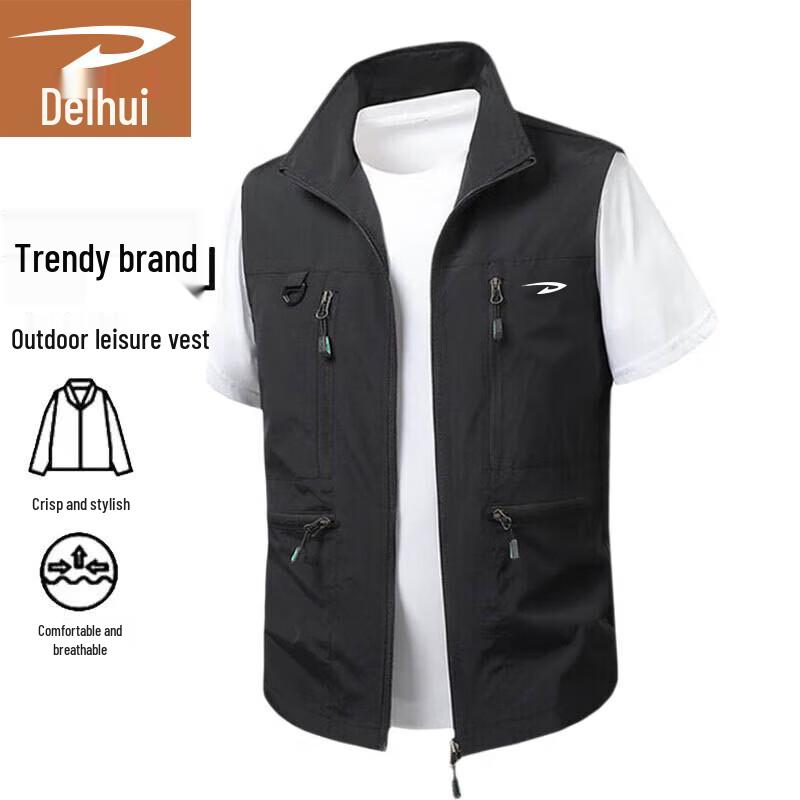 Deerhui Men s Summer Casual Stand Collar Vest 5XL