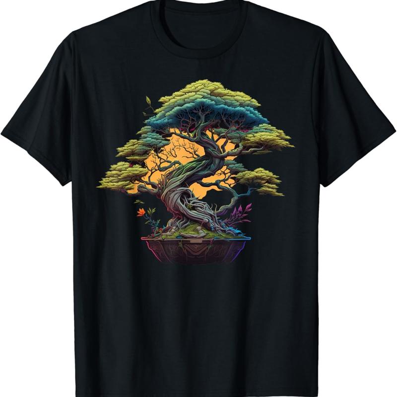 

Bonkei Miniature tree on Japanese Bonsai T Shirt S разноцветный