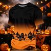 Herren Casual Corduroy Kurzarm Rundhals Leicht Atmungsaktiv Oberteil Halloween-Thema Aufdruck Bequeme Passform