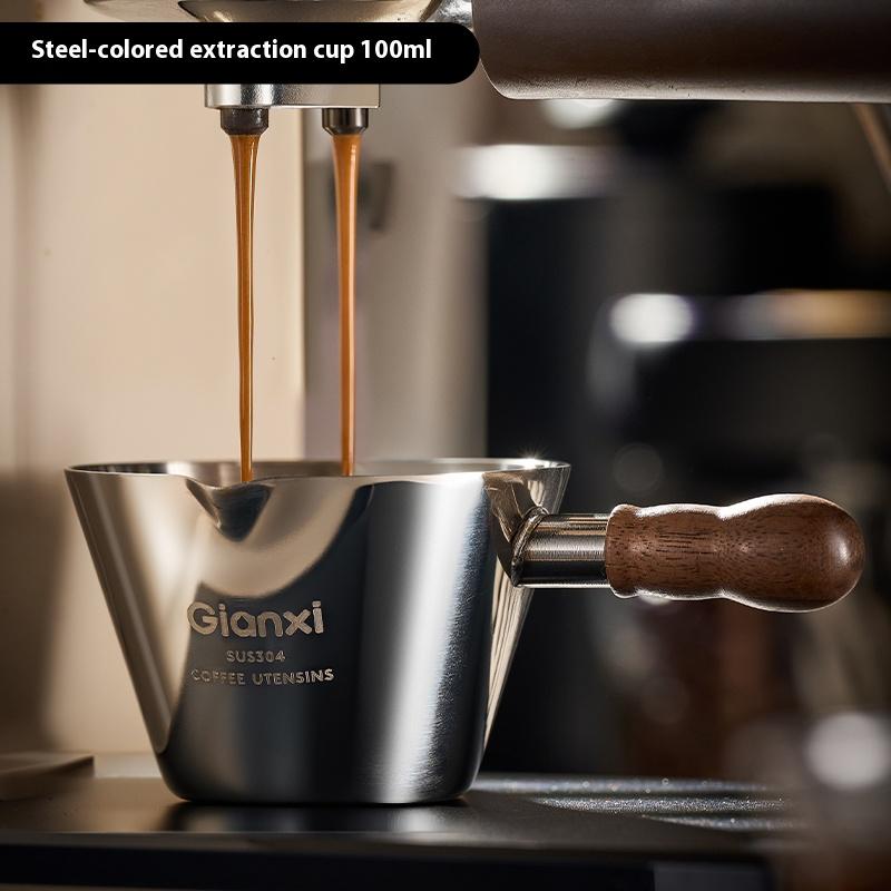 

Gianxi Coffee Extraction Cup Stainless Steel Measuring Coffee Receiving Cup Coffee Machine Milk Cup Espresso Measuring Cup Cup 100-120ml