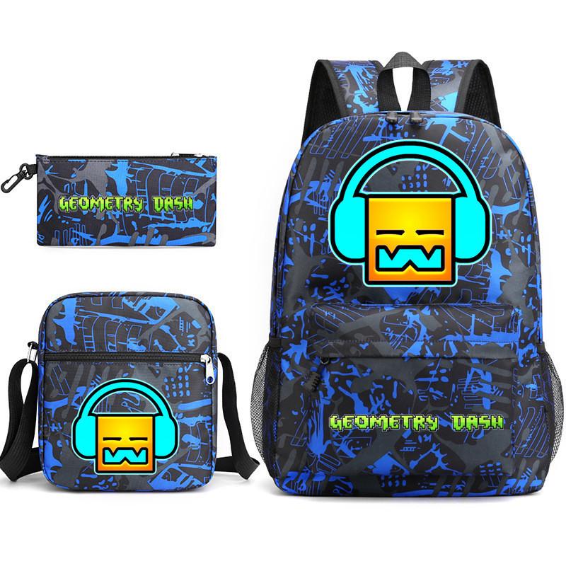 3-teiliges Schulrucksack-Set für Schüler Große Kapazität Oxford-Stoff Schultasche mit Schultergurt und Federmäppchen