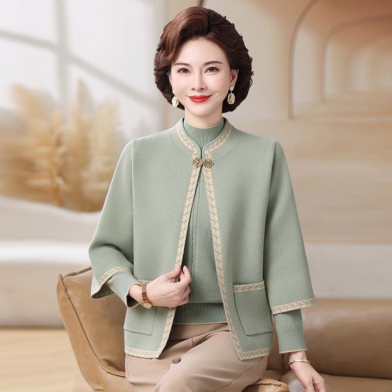 2025 Neuer Herbst Strick-Cardigan & Pullover Set für stilvolle Mütter über 50