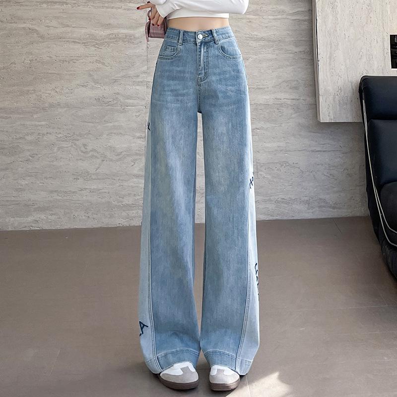 

Women s High-Waisted Embroidered Wide-Leg Jeans – Spring/Summer 2025 Collection L