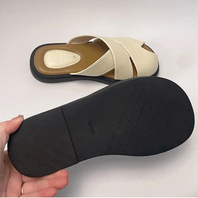 Fashion SyfIyno Soft Bottom Closed Toe Half Slippers Women's Summer Outer Wear 2024 New Fashion Net Red Fish Mouth Fairy Women's Sandals
