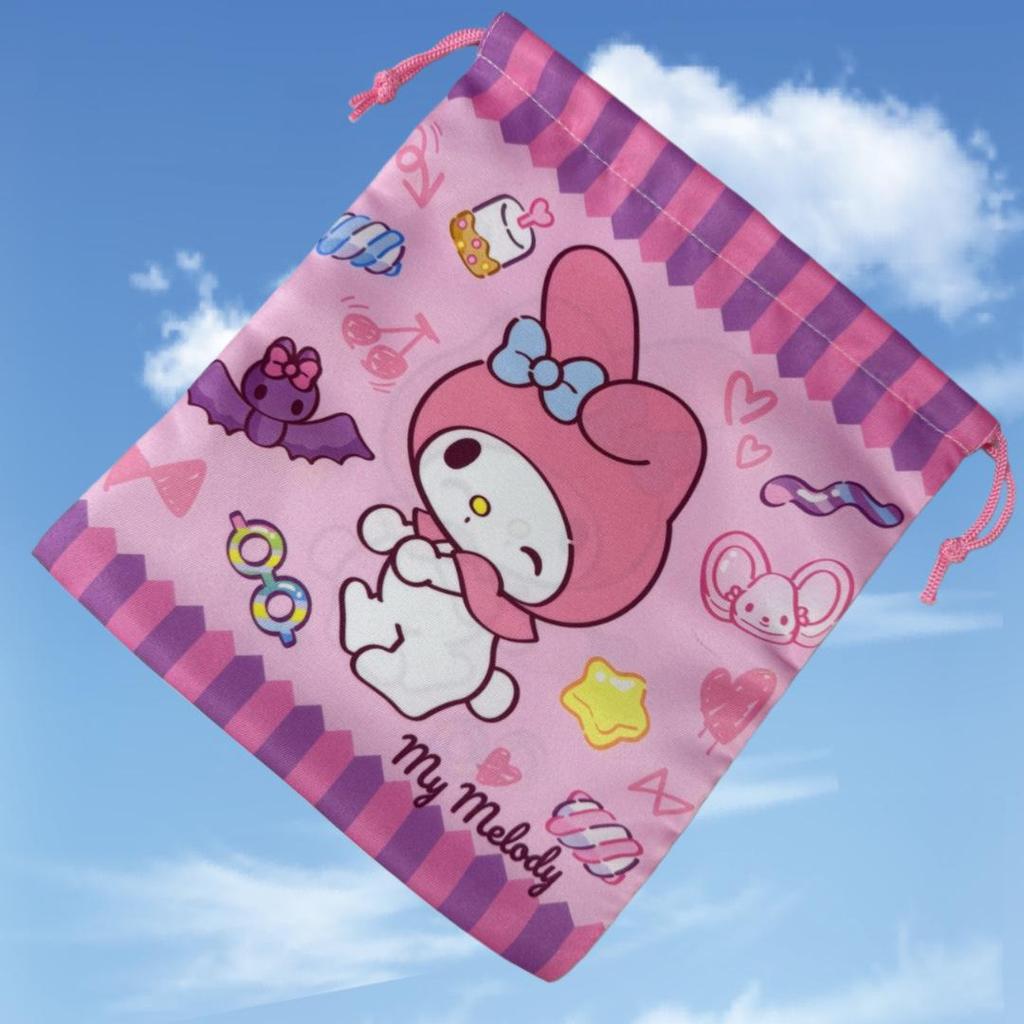 Large Sanrio Canvas Double-Sided Printed Drawstring Tote Bag, Eco-friendly Storage Solution