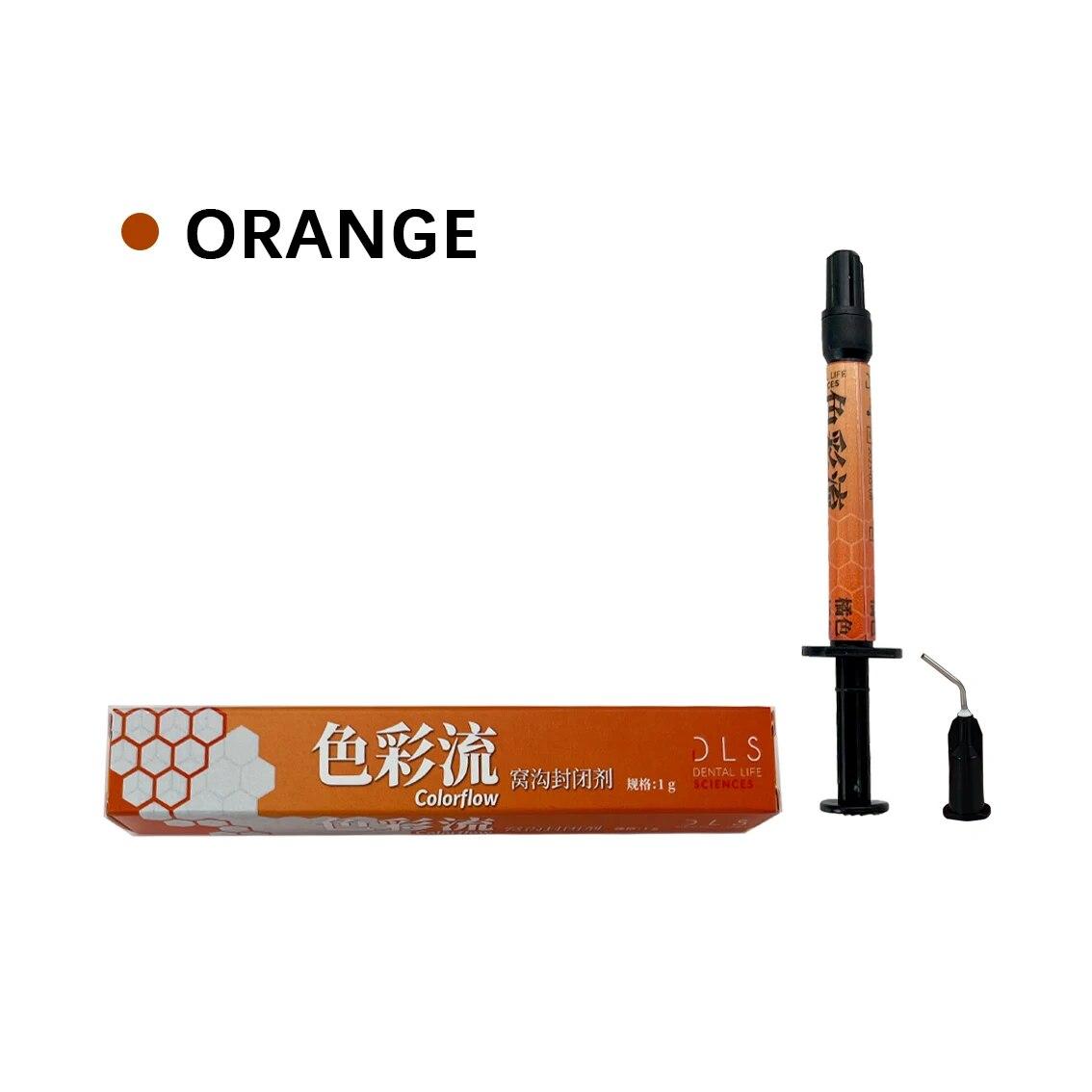 

JINGT Colorflow Dental Material Герметик для ямок і фісур для профілактики карієсу (Засіб для профілактики карієсу) Світлове затвердіння orange