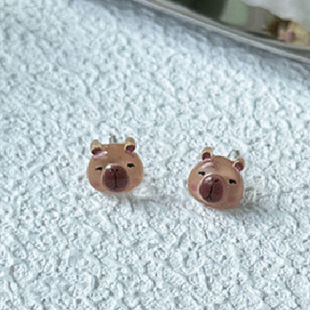 

Мини-серьги-пусеты в корейском стиле, серьги-пусеты в виде мультяшной капибары, забавные, для карнавала Style G