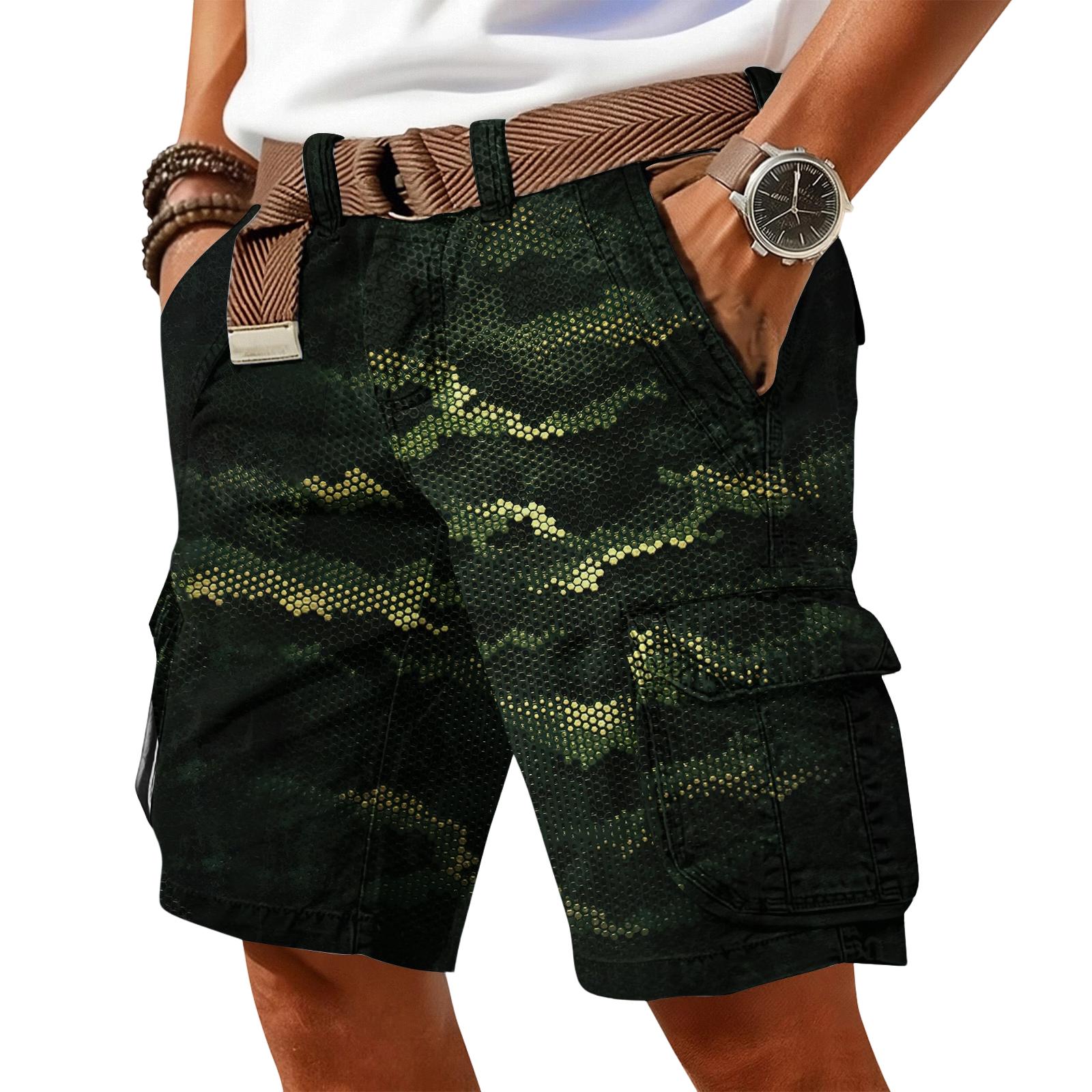 

Men s casual trend camouflage print shorts - Men s multi-pocket workwear sports shorts XXL