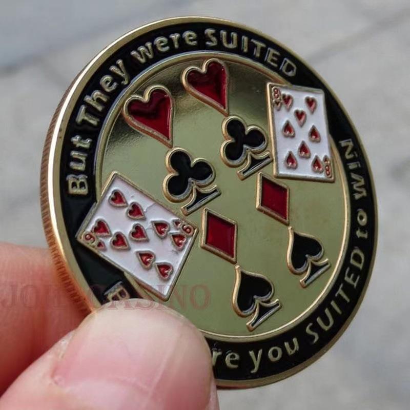Texas Hold'em, Kovové tlakové karty, Šťastné mince, Kódy domů s blindy, dealer, Plný tlak all-in, žetony, tlakové karty