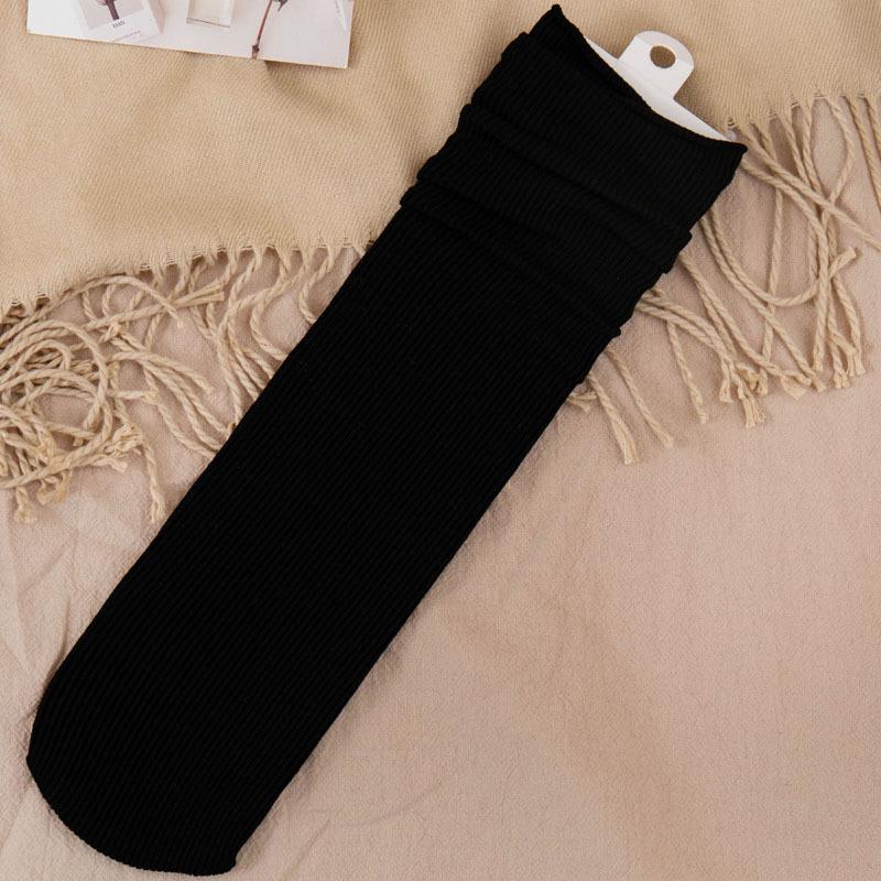 Women's Cotton Blend Fleece-Lined Mid-Calf Scrunch Socks – Warm, Thick, Japanese Style for Spring, Autumn, & Winter