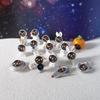 3pcs Planet Astronaut Bunny Rabbit Resin Mini Figures Cute Cartoon Ornament Miniature Craft DIY Accessories Home Desk Decor Gift