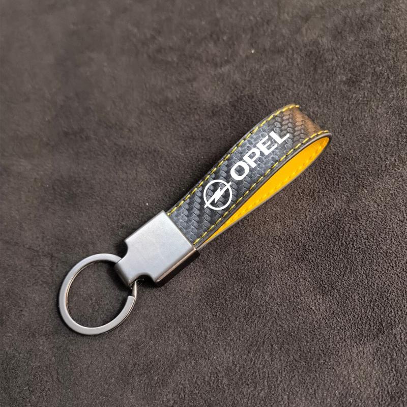 Carbon Fiber Car Keyring Keychain Luxury Leather Key Chain Pendant For Opel Antara Astra Insigni Mokka Corsa Mokka Vectra Opc