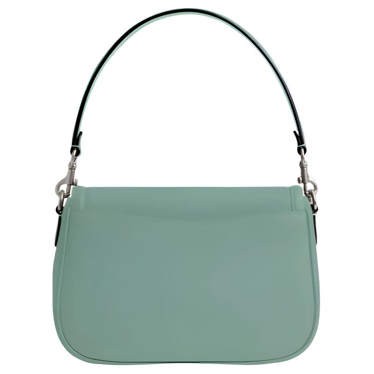 Coach Legacy 26 Logo Leather Shoulder Tote Bag Medium Light Green Women Tote Bag CU099-LHAQM
