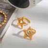  Stainless Steel Star Rings Set Hypoallergenic Spiral Minimalist Jewelry Mirror Polish Wedding Party Daily