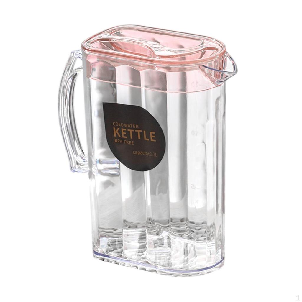 2200ml Clear Water Container with Handle Ideal for Cold Drinks