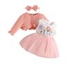 Set Autunno/Inverno 2025 per Bambine: Giacca Floreale a Maniche Lunghe, Vestito Gilet e Fascia (1-3 Anni)