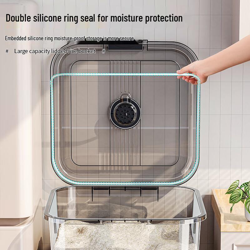 LISM Food Grade Rice and Grain Storage Container with Wheels